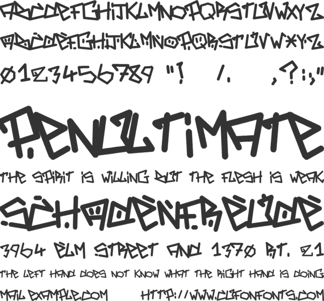 Adrenaline : Zero font preview