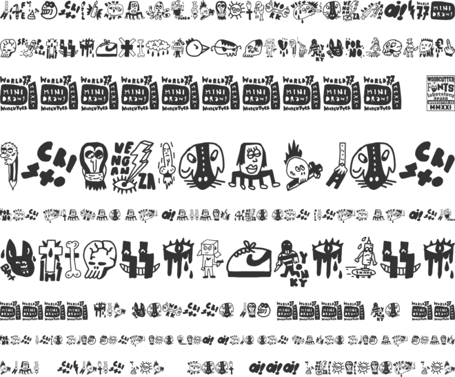 World 77 mini draws font preview