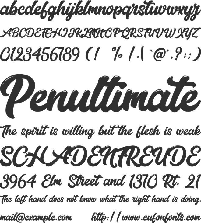 Highschool font preview