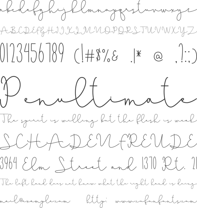 Lovely Monoline font preview