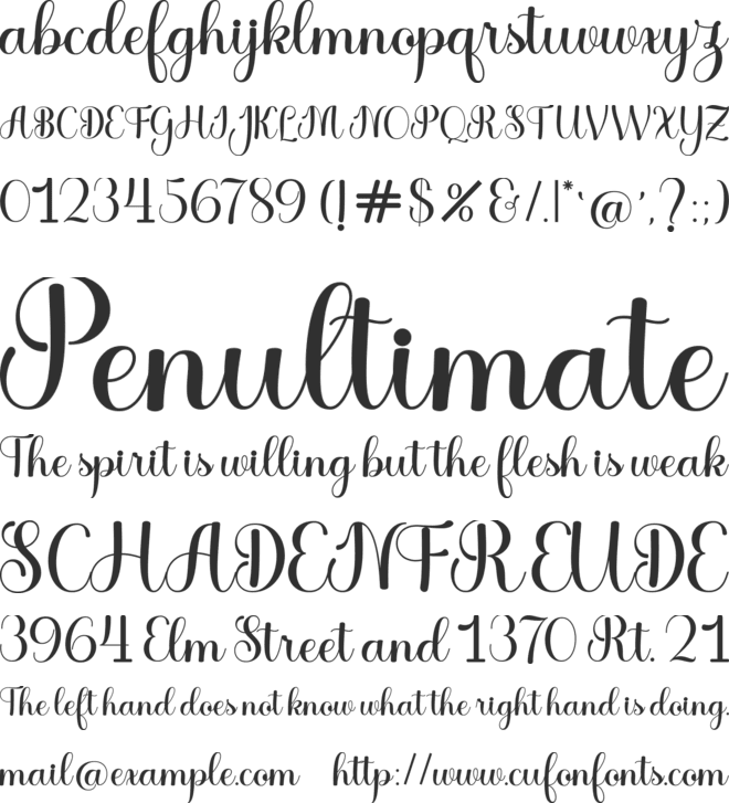 The Glester font preview