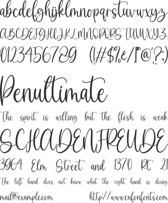 Ohmayblue font preview