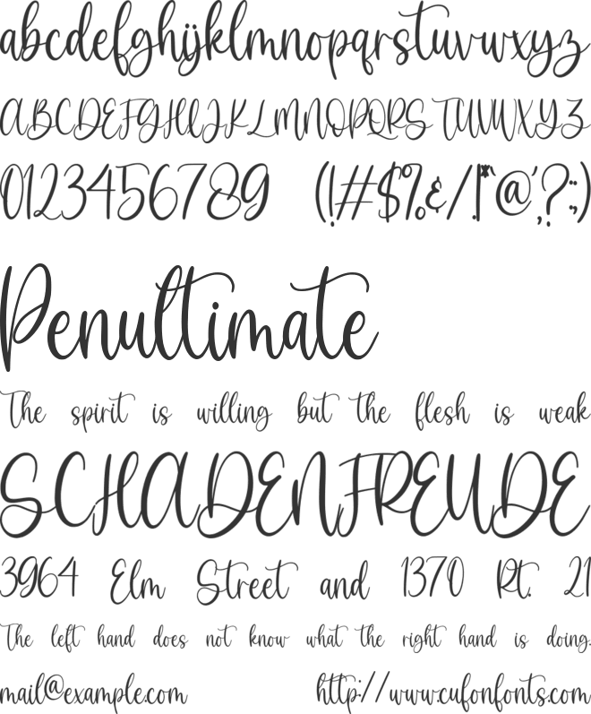 Ohmayblue font preview