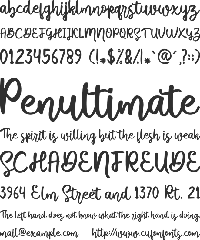 Srianty font preview