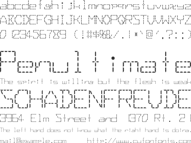 Calcentonorixician font preview