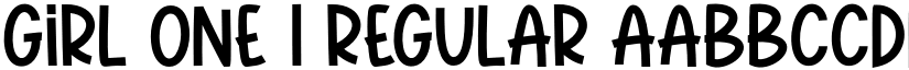 GIRL ONE 1 Regular font