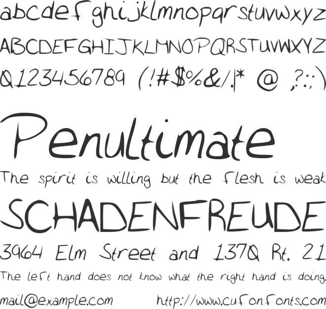 Alywriting font preview