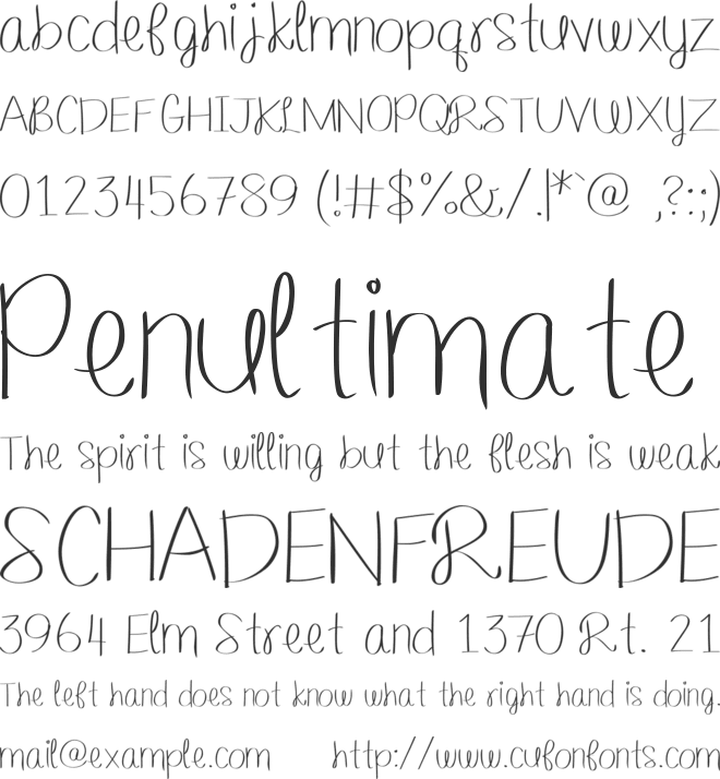 barefootbluejeannight font preview