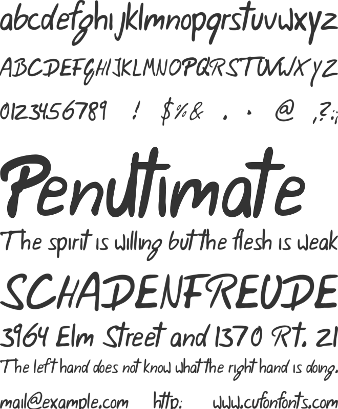 Weigl font preview