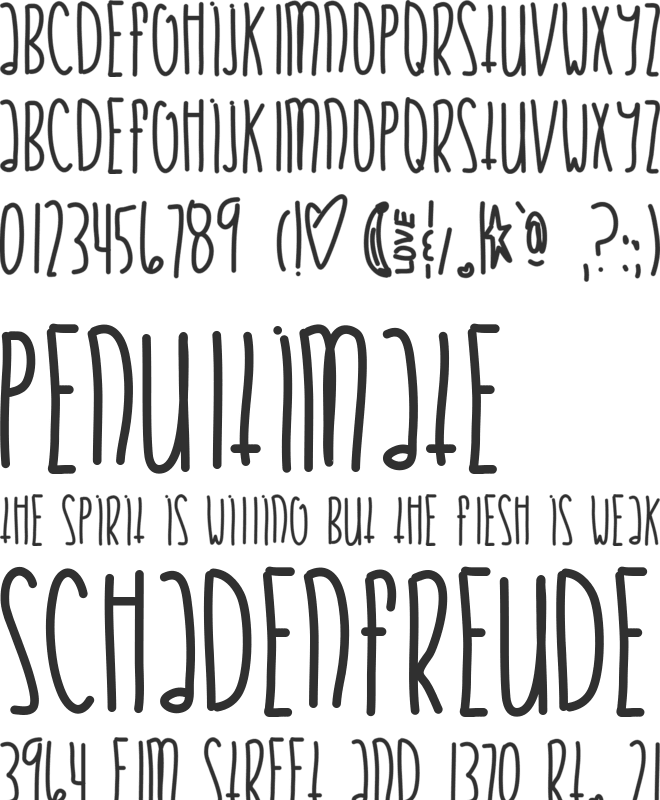 JustifyMyLove font preview