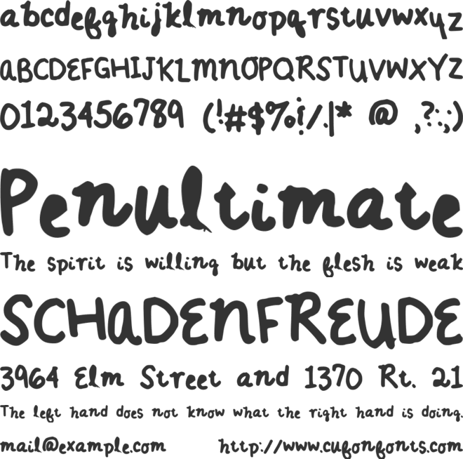AnniesHandwriting font preview