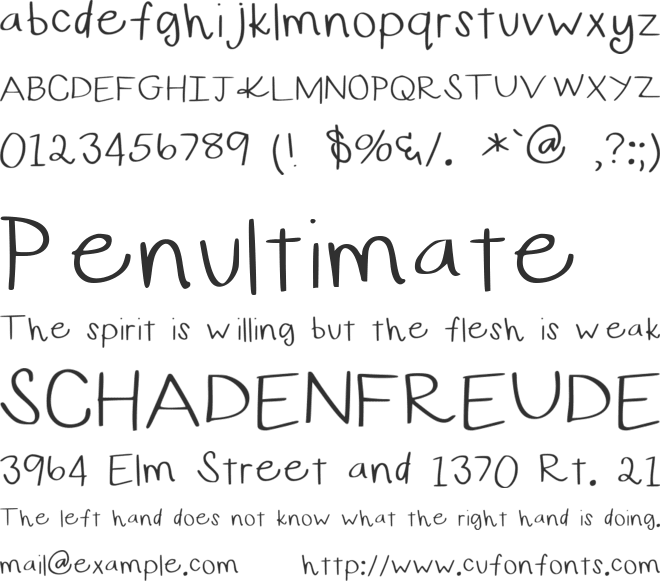 CurlyGirl font preview