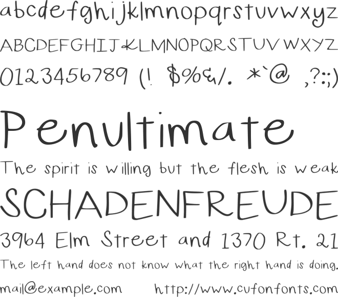 CurlyGirl font preview