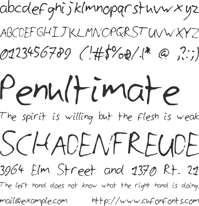 CyllsHandwriting font preview