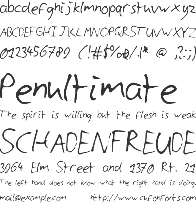 CyllsHandwriting font preview