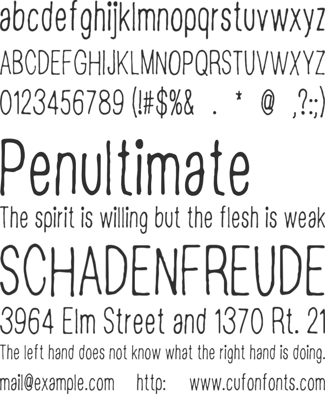CF Disappointed font preview