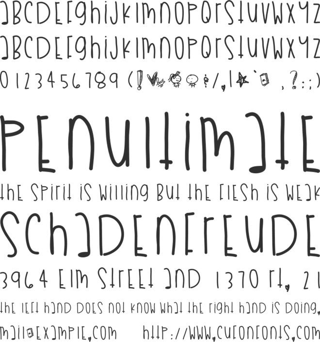 MyBooThang font preview
