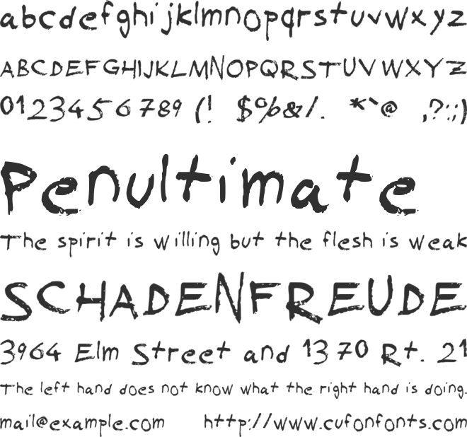 Sucked Dry font preview