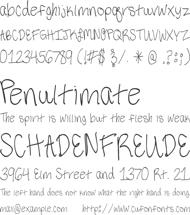 Third Grade Handwriting font preview