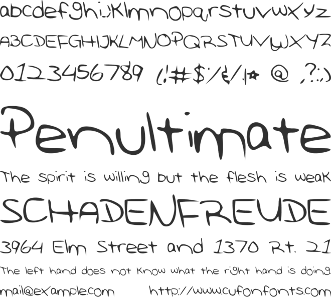 RebeccasHandwriting font preview
