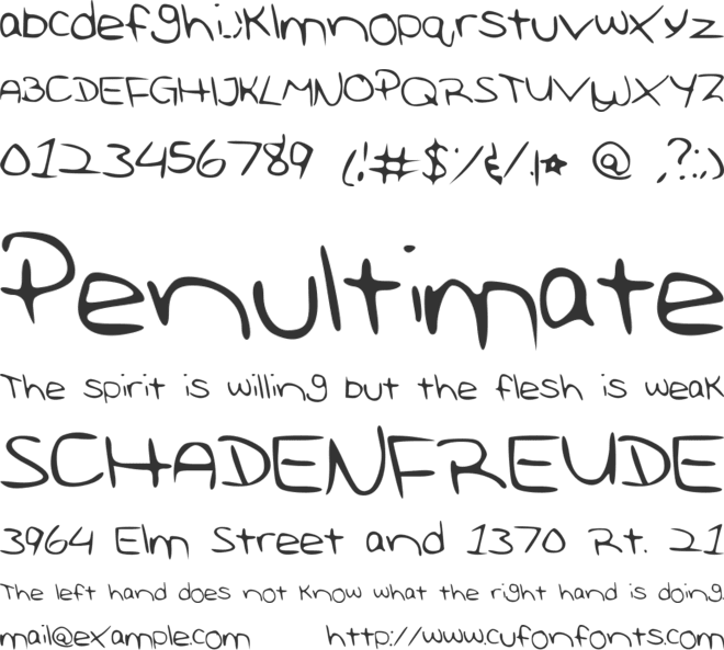 RebeccasHandwriting font preview