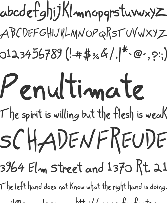 Own Written font preview