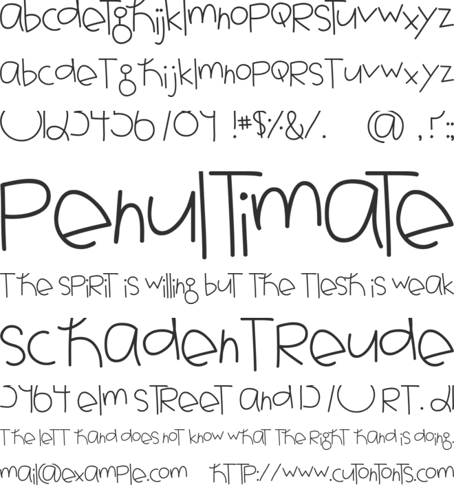 MTF Jotted font preview