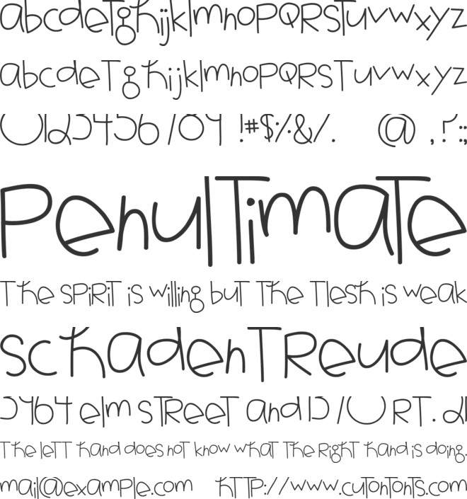 MTF Jotted font preview