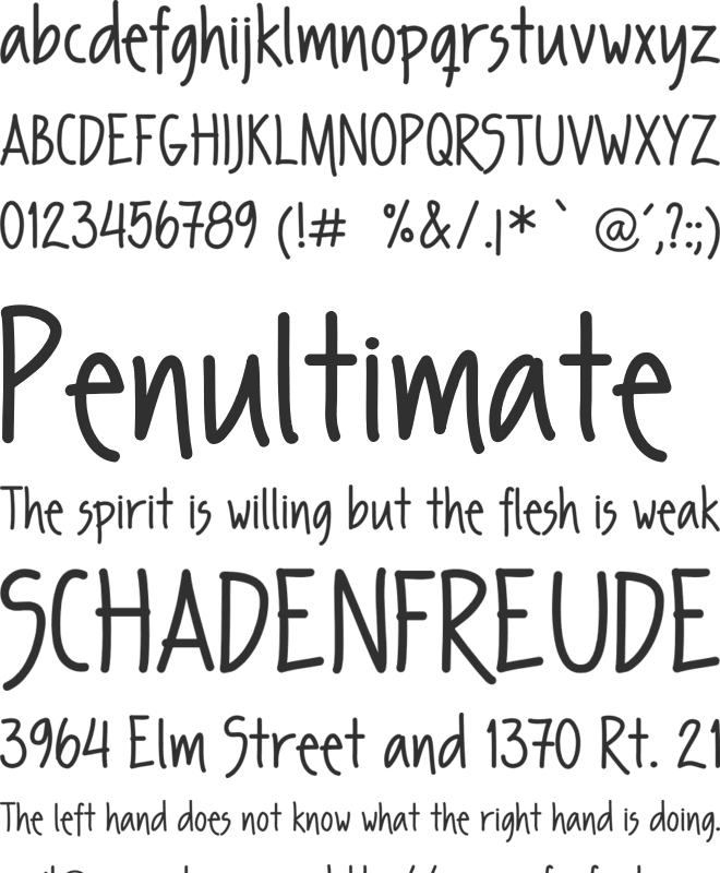 FP second hand font preview