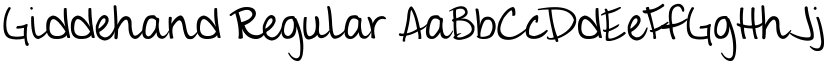 Giddehand Regular font