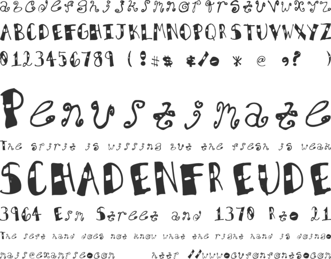 Square One Jenna! font preview