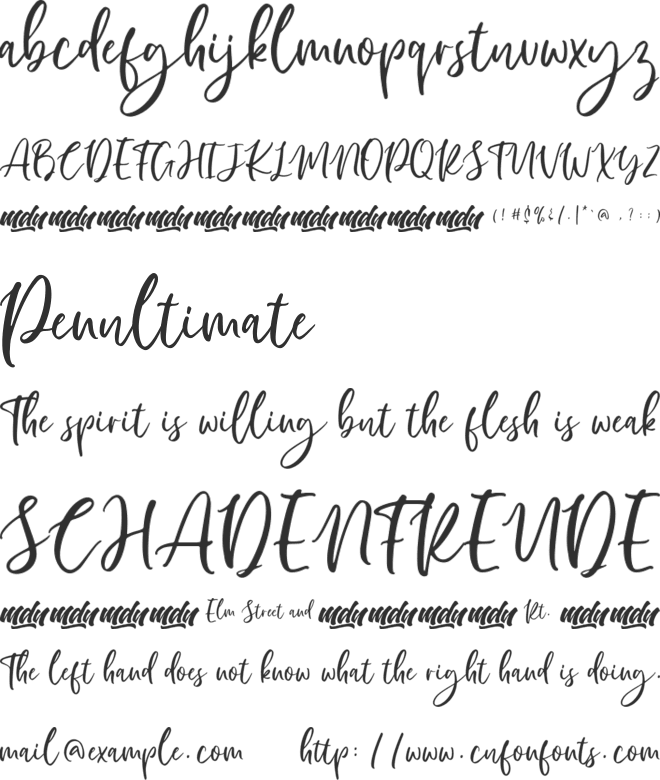 Manilla Script-FREE PERSONAL font preview