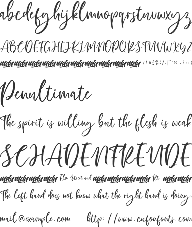 Manilla Script-FREE PERSONAL font preview