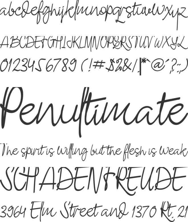 Ashley Pages font preview
