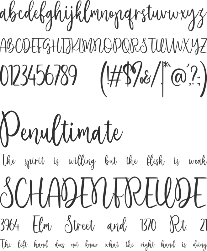 Mariangelica font preview
