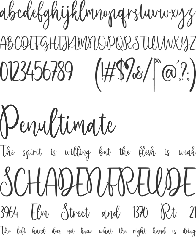 Mariangelica font preview
