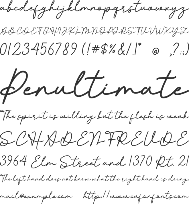 Hello Senthany font preview