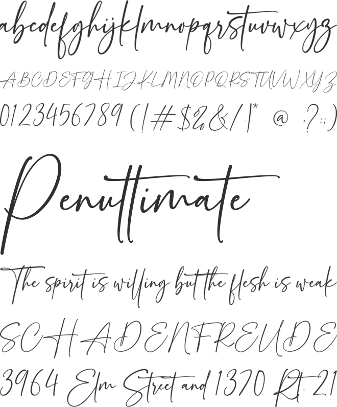 Serathine font preview