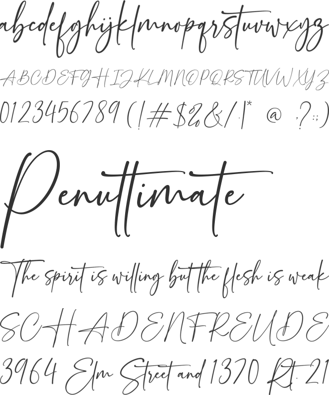 Serathine font preview
