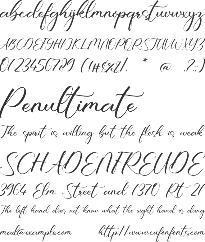 Sabrina Dahlia font preview