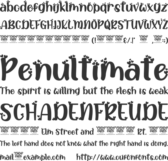 The Love Movies font preview