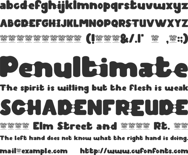 Sticky Glue font preview