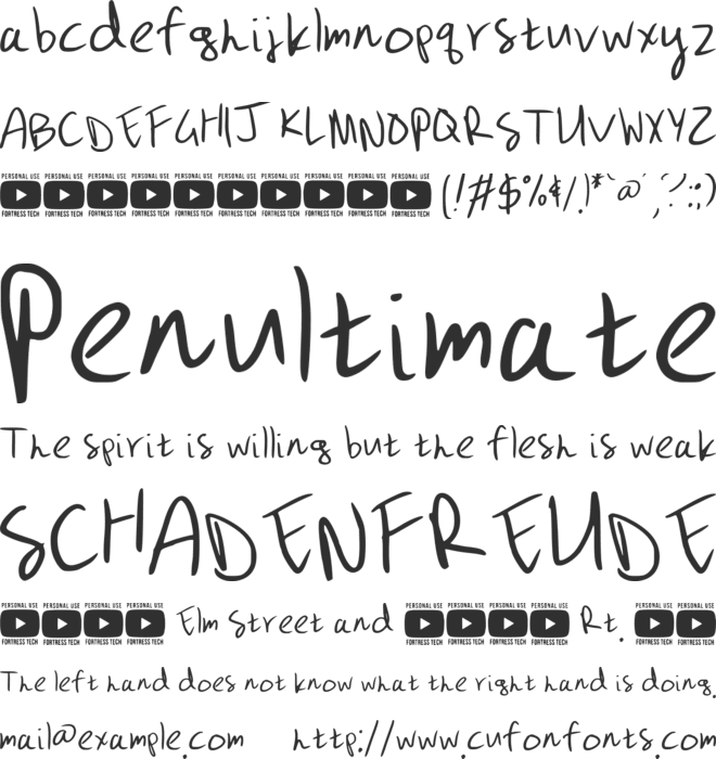 Gizmo Pencil Personal Use font preview