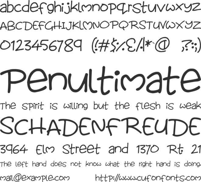 Loveables font preview
