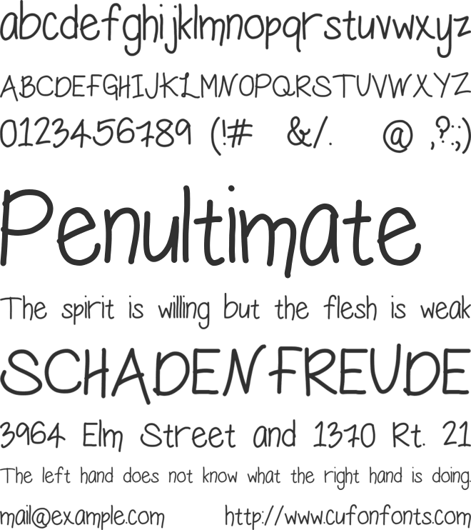 hungry penguin font preview