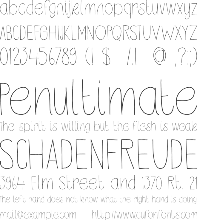 DK Petit Oiseau font preview