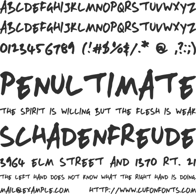 AndyFont font preview
