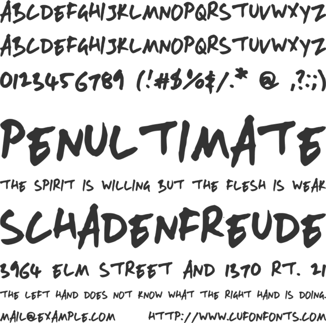 AndyFont font preview
