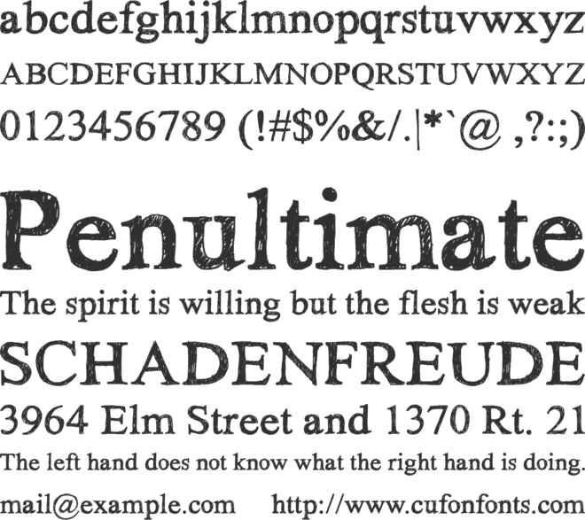 Hand Times font preview