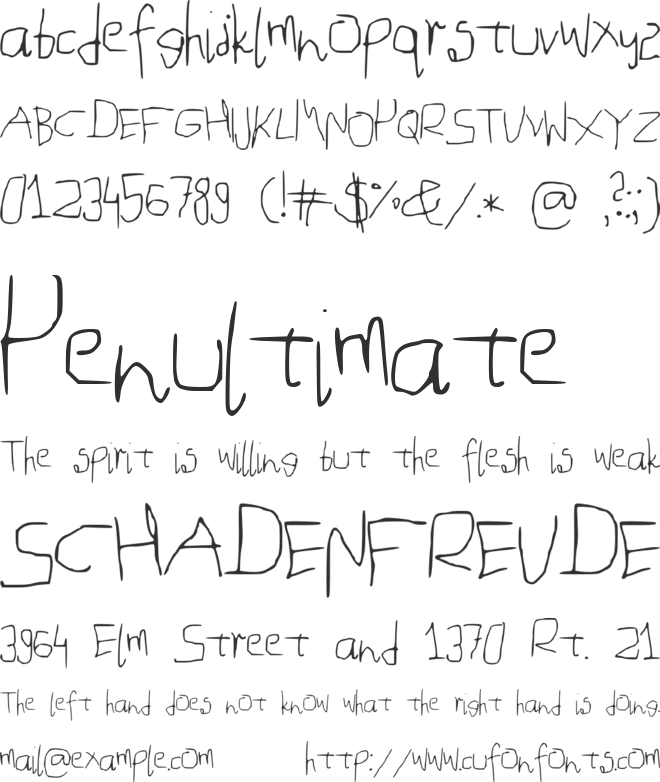 MouseHandwriting font preview